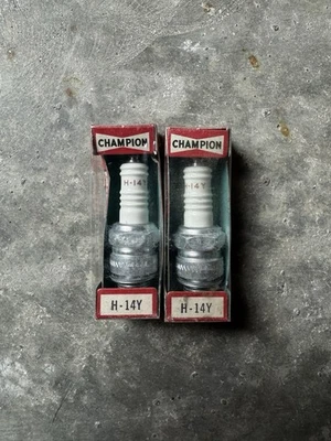 Vintage Champion H-14Y Spark Plugs Lot of 2 New In Box Sealed USA Made Rare - Image 1 of 4