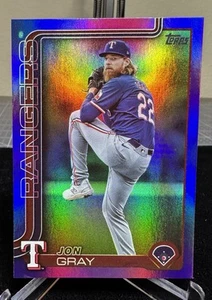 2025 Topps Serie 1 Jon Grigio Viola Arcobaleno Foil Parallelo /250 #62 Rangers - Foto 1 di 2