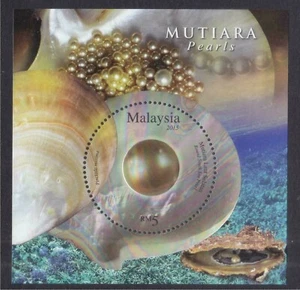 Malasia 2015 HOJA DE RECUERDO REDONDA PERLAS DEL MAR DEL SUR mnh - Imagen 1 de 2