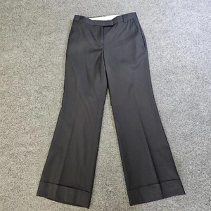 Vintage J Crew Pant Women Size 6 Black Pinstripe Wide Leg Wool Flat Front Career - Picture 1 of 10