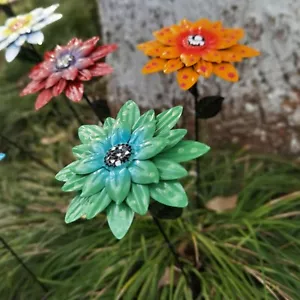 1-4Pcs Metal Flower Stake Lawn Ornament Garden Metral Flower Decor Outdoor Yard - Picture 1 of 17