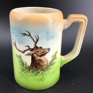 Antique Elk Stag Deer Stein Mug Porcelain Tankard Drinking Cup With Handle 4502 - Picture 1 of 6