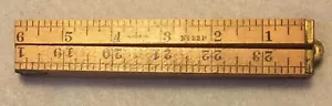 Antikes 24 Zoll Holz & Messing Taschenlineal Nr. 22P - Bild 1 von 6