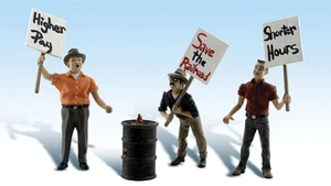 Woodland Scenics ~ New 2025 ~ G Scale People ~ Striking Picketers ~ A2557 - Picture 1 of 1