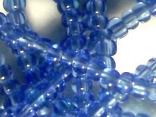VTG 1 HANK SAPPHIRE BLUE TRANSPARENT GLASS SEED BEADS 15/0 #062912t