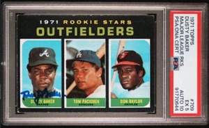 1971 Topps Dusty Baker Signed Rookie Baseball Card #709 PSA 5 PSADNA 10 HOF Auto - Picture 1 of 6