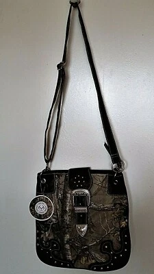 Bolso de hombro Realtree de lona de algodón con ribete de piel sintética Foto 1 de 4