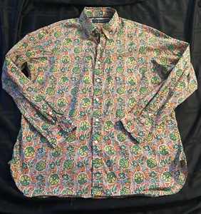 Polo Ralph Lauren Shirt Mens Size:XL Orange Floral Button Up Long Sleeve - Picture 1 of 7