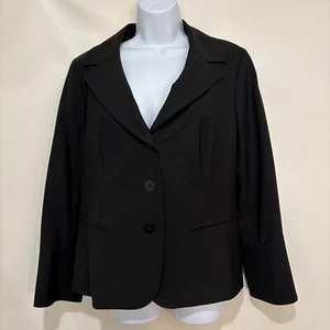 Lafayette 148 NY 16 Black Wool Blend Suit Jacket Blazer 3/4 Sleeves - Picture 1 of 5