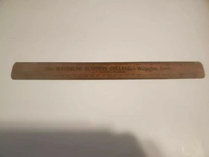 12" wooden ruler waterloo business college waterloo iowa a f Harvey president - Picture 1 of 6