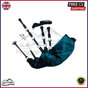 Cornamusa classica nera Highland - set cornamusa premium - dettaglio imitazione avorio - Foto 1 di 2