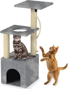90CM CAT TREE CLIMBING TOWER ACTIVITY CENTRE KITTEN TALL SCRATCHING POST CONDO - Picture 1 of 9