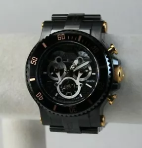 Men's Renato T-Rex Diver Watch, Swiss RONDA 5040.F, Black IP w/ Rose Accents - Picture 1 of 11