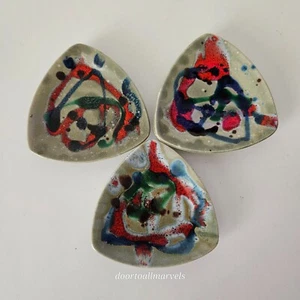 VTG '60s Soy Sauce Condiment Dish Mid Century Modern Pottery Signed Bowler? (3) - Picture 1 of 13