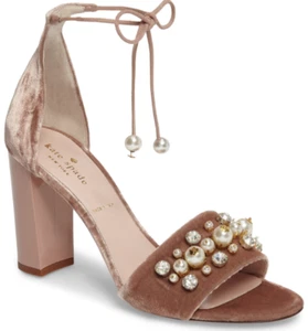 Kate Spade Women’s Velvet Iverna Embellished Heel Sandals Z4367 Size 9.5 M - Picture 1 of 5