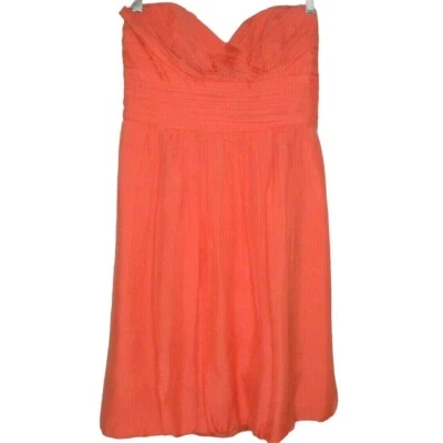 Vestido de cóctel Shosanna naranja sin tirantes de seda talla 8 cuello corazón Foto 1 de 4