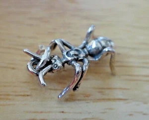 Sterling Silver 3D 13x20mm Ant Bug Insect Charm - Picture 1 of 5