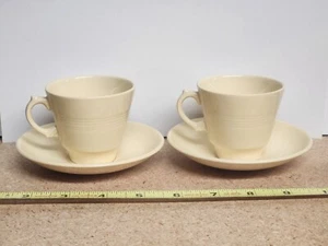 MCM Woods Ware Jasmine Primrose Yellow 2 Demitasse & 2 Saucers Made in England - Picture 1 of 7