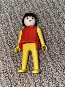 Vintage 1974 Playmobil Red Yellow Black Hat Figure Doll Toy Geobra - Picture 1 of 5