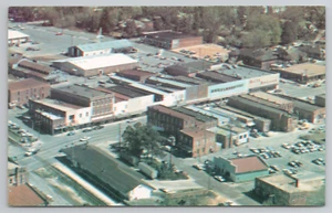 Aerial View Cairo GA Central Business District Georgia Postcard Railroad Station - Picture 1 of 5