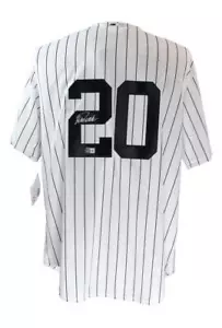 Camiseta deportiva auténtica autografiada de béisbol de Jorge Posada de los Yankees Beckett 177521 - Imagen 1 de 5