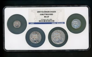 2007 US 1.85 OZ PLATINUM American Eagle NGC MS69 Early Releases GEM SET OF FOUR - Picture 1 of 10