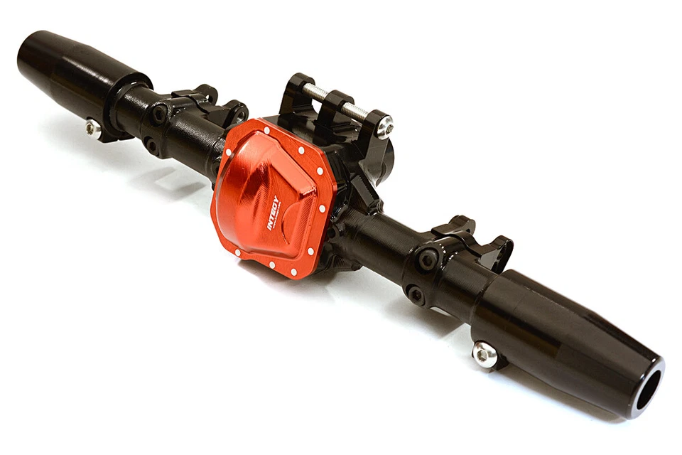 Integy Aluminum Complete Rear Axle Housing Assembly : SCX10 II C27153BLACKRED - Image 1 of 1
