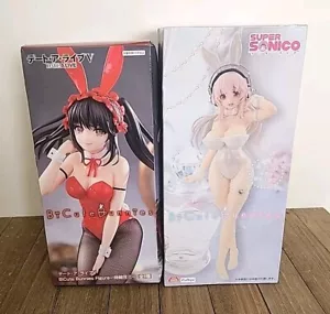 NEW 2 Super Sonico Bicute Bunnies Figure JAPAN Costume Pearl White Red Lingerie - Picture 1 of 4