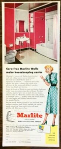 1952 Marlite Wand- und Deckenpaneele DRUCKANZEIGE Sorglos machen die Hauswirtschaft einfacher - Bild 1 von 1