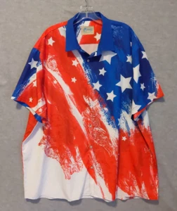 Hawaiian Shirt  Men's Shirt 4XL Americana USA Flag Memorial Day 4th Of July - Picture 1 of 8