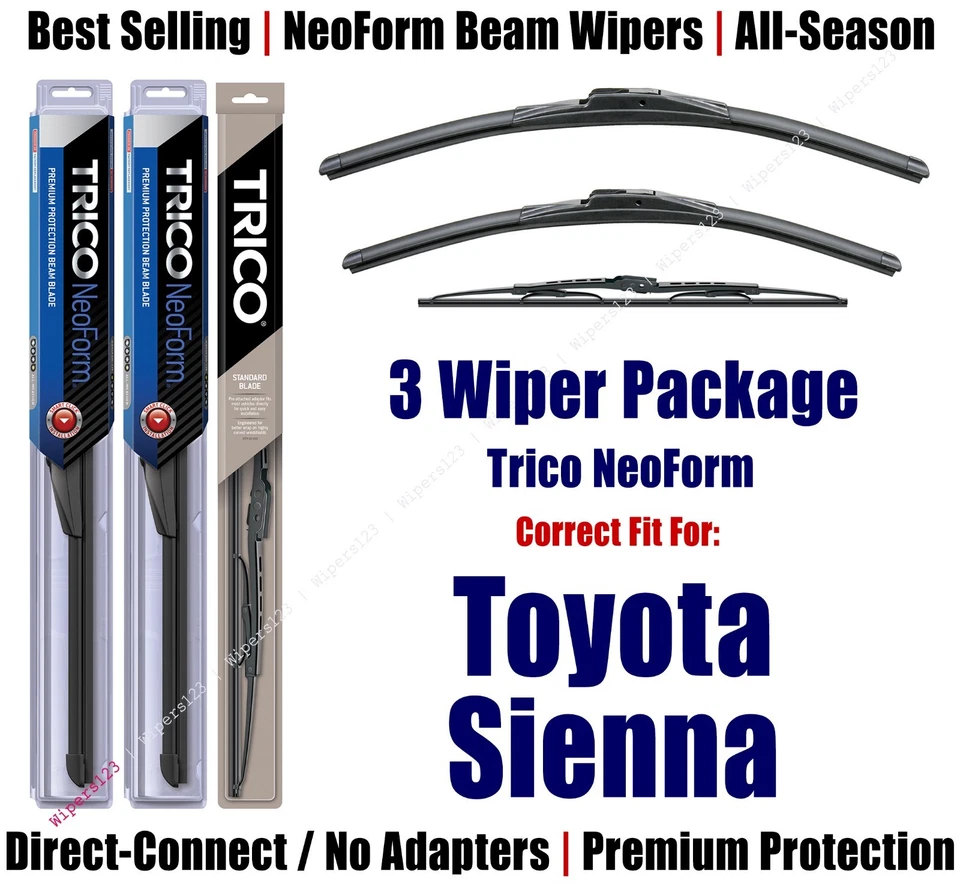 Limpiaparabrisas delantero y trasero 3pk - NeoForm - apto para Toyota Sienna 2006-2010 16260/190/30160 Foto 1 de 1