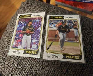 2023 Topps Heritage Baseball 2 Card Lot RC Pittsburgh Pirates #344 #66 - Picture 1 of 1