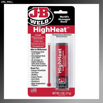 JB WELD J-B Weld 8297 HighHeat 550 Degree Epoxy Putty Stick - 2 oz.