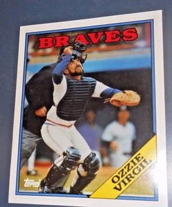 MLB OZZIE VIRGIL ATLANTA BRAVES 1988 TOPPS 755 CARD FOLDER 9.5" X 11.75" - Picture 1 of 3