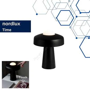Nordlux Time Tischleuchte Schwarz Matt Metall/Glas Lampe mit Touch-Schalter E27 - Bild 1 von 5
