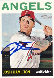 JOSH HAMILTON LOS ANGELES ANGELS SIGNED 2013 CARD TEXAS RANGERS CICINNATI REDS - Picture 1 of 1