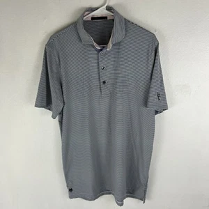 Greyson Polo Shirt Mens Medium Striped Casual Golf Performance Stretch OCC - Picture 1 of 6