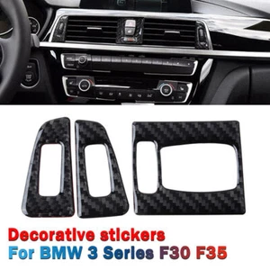 BI Carbon Fiber Trim AC Outlet Control Vent Sticker Interior Cover for BMW 3 4 - Bild 1 von 6