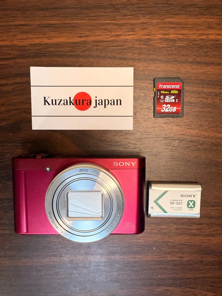 索尼 Cyber-Shot DSC-WX500 1820 万像素数码相机黑色白色红色电池 SD 卡 — 第 1/1 张图片