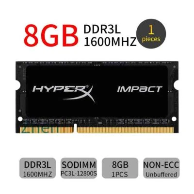 8GB PC3L-12800 DDR3L 1600MHz 204Pin SODIMM 1.35V Laptop Memory RAM HyperX Impact - Image 1 of 4