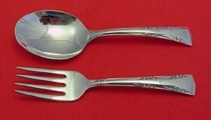 Greenbrier By Gorham Sterling Silver Baby Set 2-Piece 4 1/2" - Picture 1 of 2