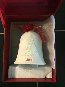Campana de porcelana 2008 adorno de Navidad sello - Imagen 1 de 3