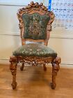 ANTIQUE CARVED SOLID  WOOD CHAIR . VERY RARE ! HARD TO FIND !