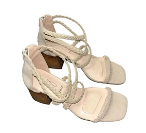 Joie Felina Women’s Taupe Strappy Open Toed Casual Heeled Sandals Size 6.5 - Picture 1 of 7