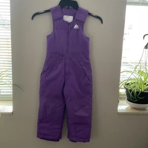 Youth Kids Girls Warm Winter Wear Size 5 Purple Snow Bibs Pants Skiing Sledding - Picture 1 of 11
