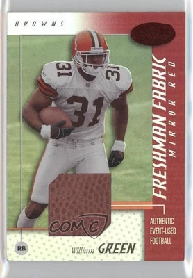 2002 Leaf Certified Freshman Fabric Mirror Red Materials William Green Rookie RC - Image 1 of 2