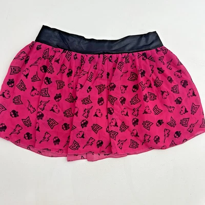 Falda Monster High Niñas 7/8 Rosa Skort Skullette Negro Logo Pull-On Y2K Foto 1 de 4