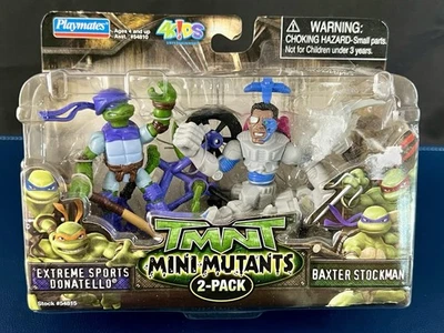 Paquete de 2 mini mutantes TMNT Donatello & Baxter 2008 Playmates nueva figura de juguete Foto 1 de 2