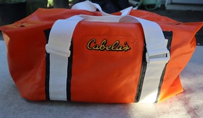 Bolsa de Lona Impermeable Naranja Grande De Colección Cabela's Caza Pesca Foto 1 de 4