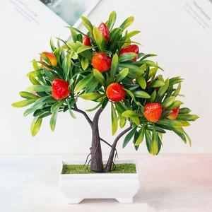 Simulated Strawberry Potted Plant Office Artificial Strawberries Fake Tree - Picture 1 of 12
